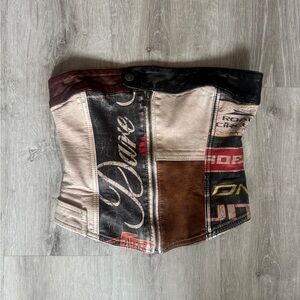 Jaded London Daytona Faux Leather Corset Top